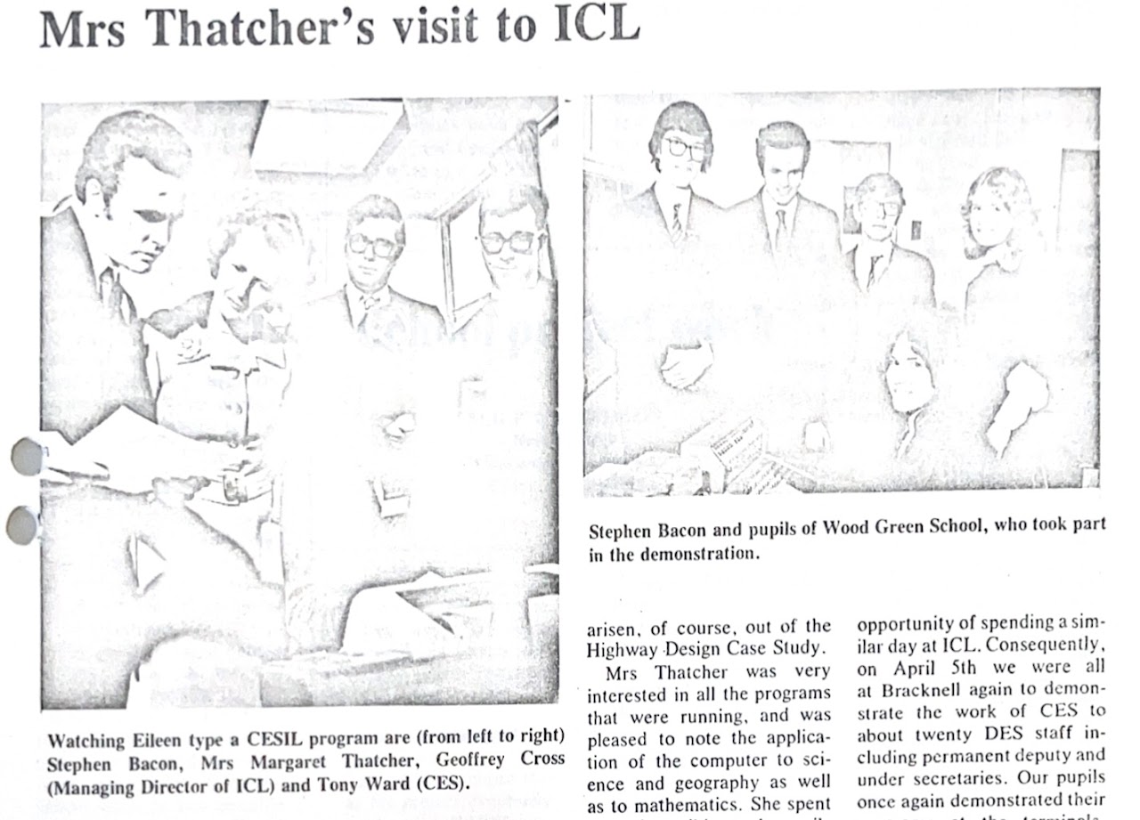 Mrs Thatcher's visit to ICL, January 1973